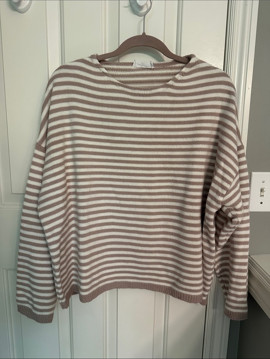 Carly Jean Los Angeles Sweaters - CJLA Wesley Sweater - Lavender/Cream Stripe